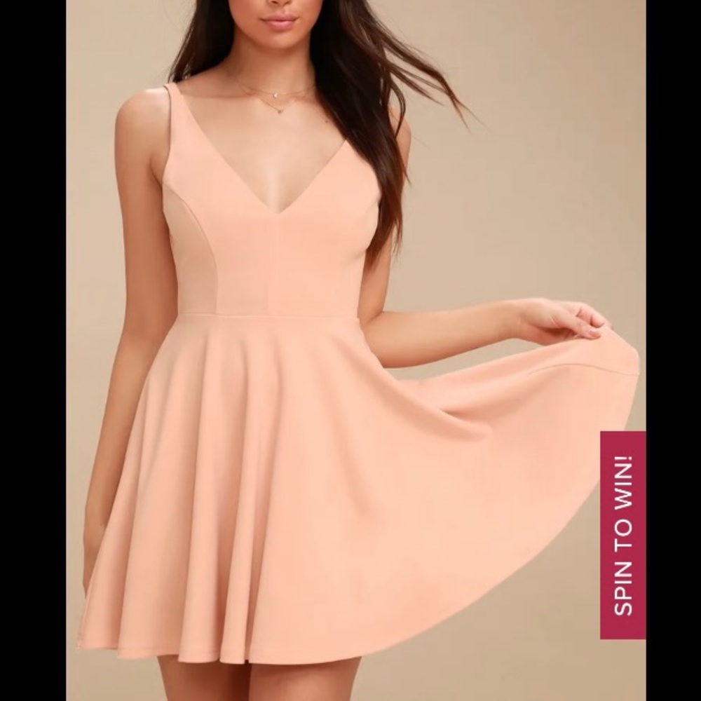 Lulu’s | Darling Delight Blush Skater Dress